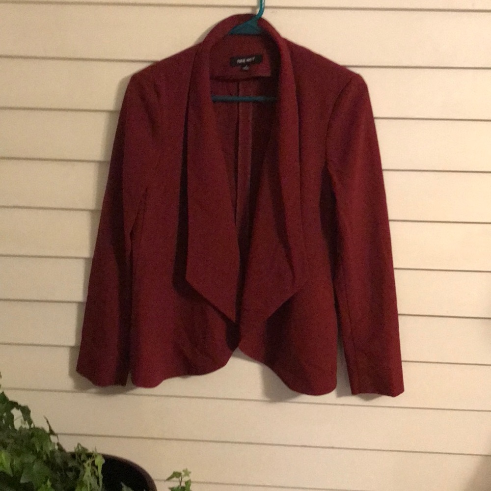 Nine West Maroon Lapel Blazer 4